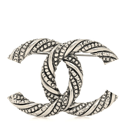 Chanel Ruthenium Twisted CC Brooch 1 of 3