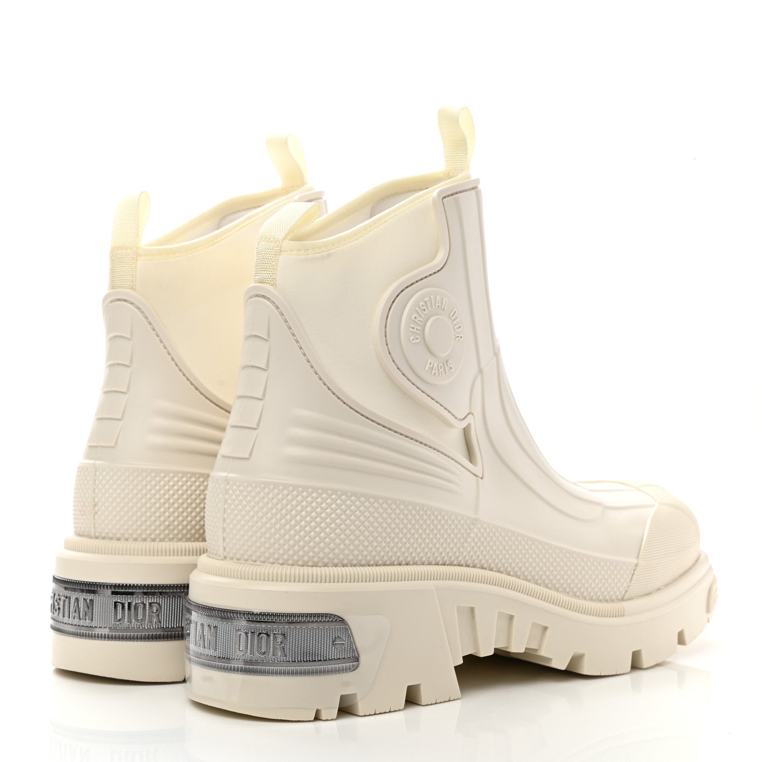 Christian Dior Neoprene Rubber Dior Genesis 30mm Ankle Boots 41 Off White 4 of 9