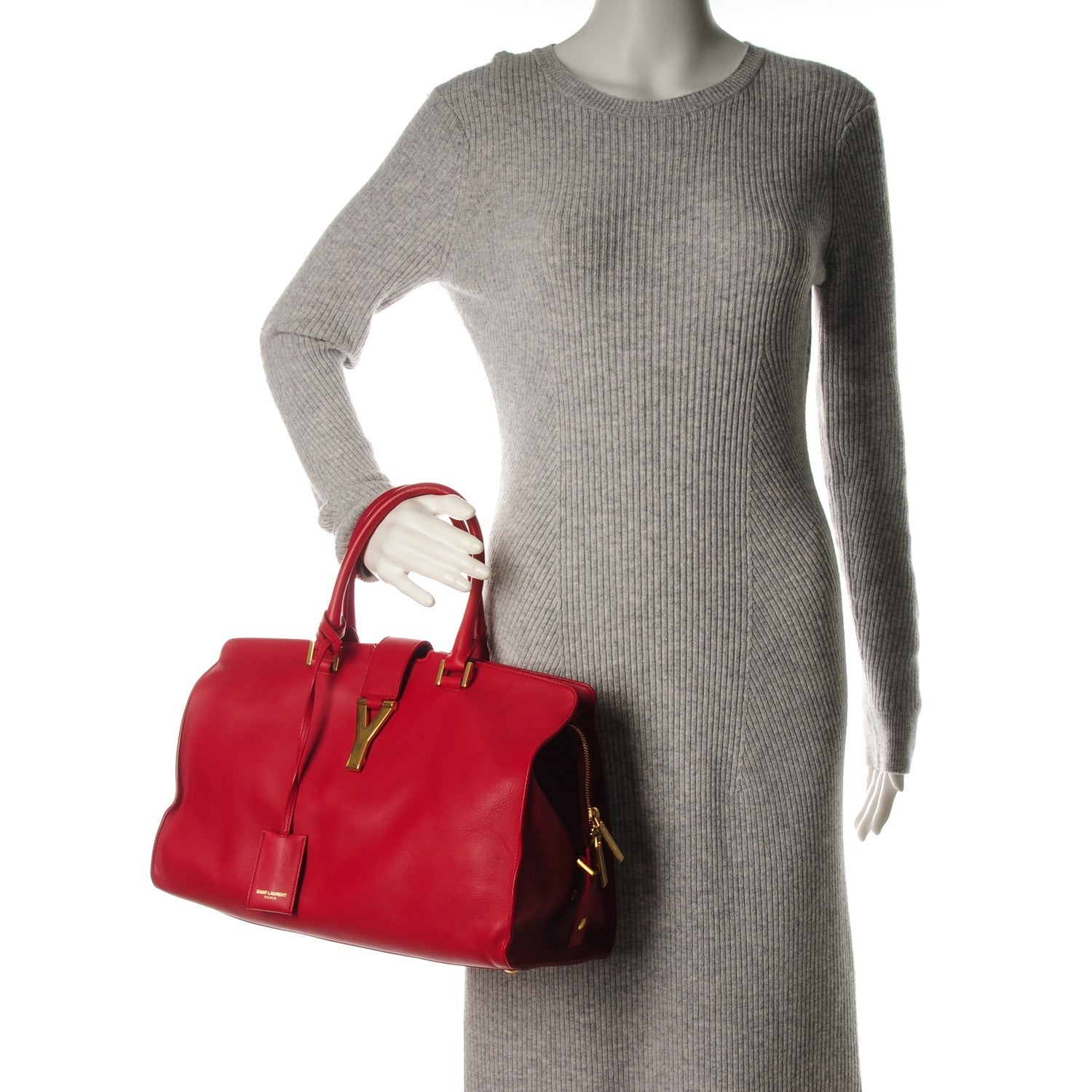 Saint Laurent Calfskin Medium Classic Y Cabas Red 2 of 7