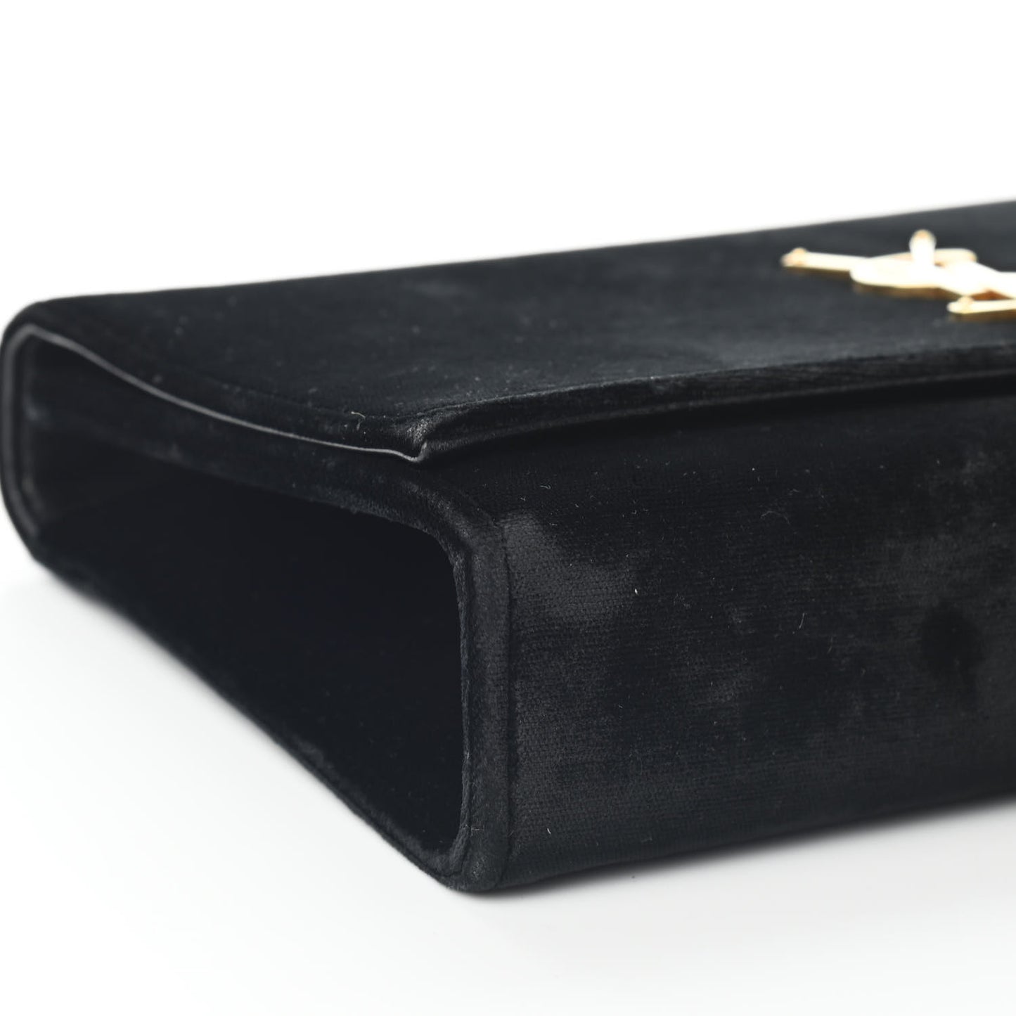 Velvet Medium Monogram Kate Tassel Shoulder Bag Black