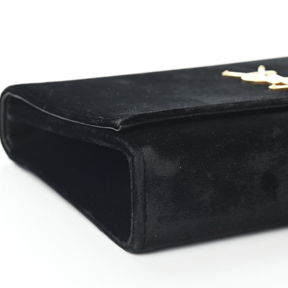 Saint Laurent Velvet Medium Monogram Kate Tassel Shoulder Bag Black 7 of 8