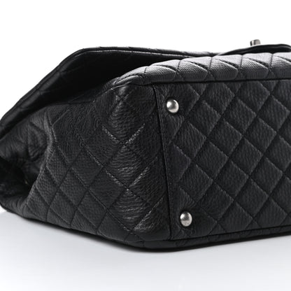 Chanel Calfskin Quilted XXL Travel Flap Bag Black 9 of 10