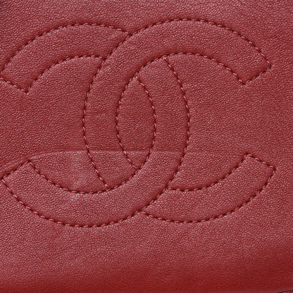 Chanel Sheepskin Chevron Quilted Small Drawstring Bag Dark Red 10 of 10
