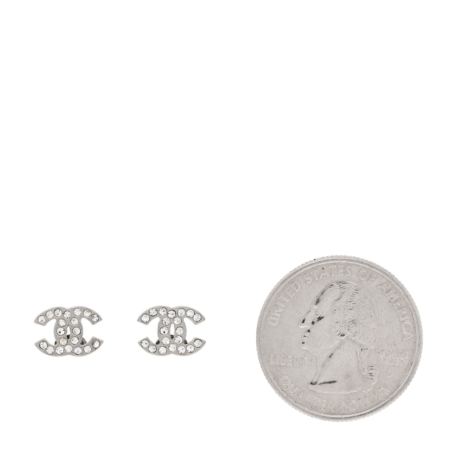 Crystal Mini CC Earrings Silver