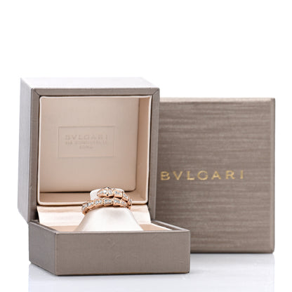 Bulgari 18K Rose Gold Diamond Serpenti Viper Pave Ring L 5 of 5
