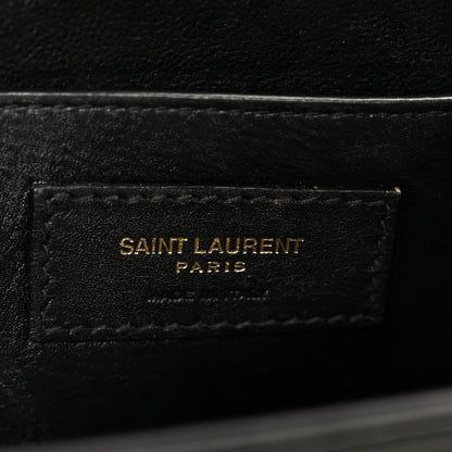Saint Laurent Box Calfskin Monogram Medium Solferino Satchel Black 6 of 11