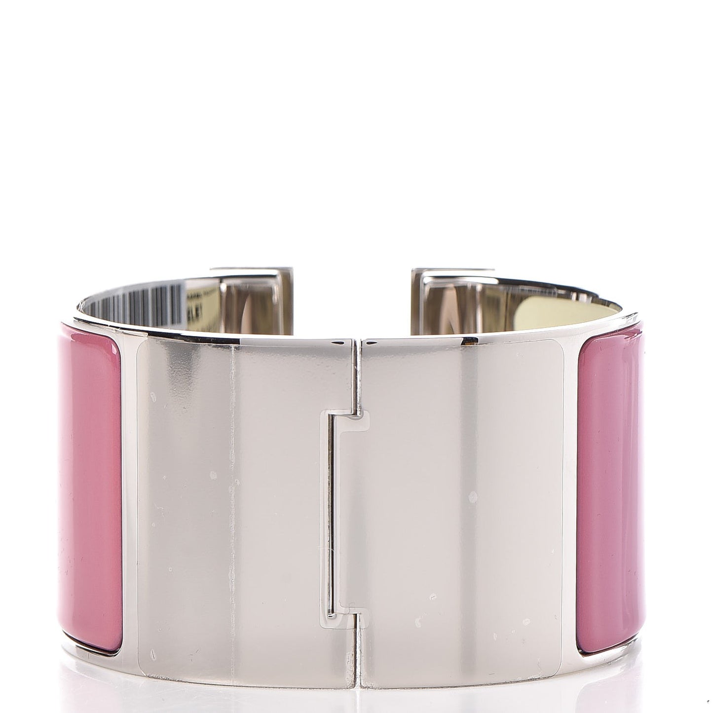 Enamel Extra Wide Clic Clac H Bracelet PM Blanc Rose Velours