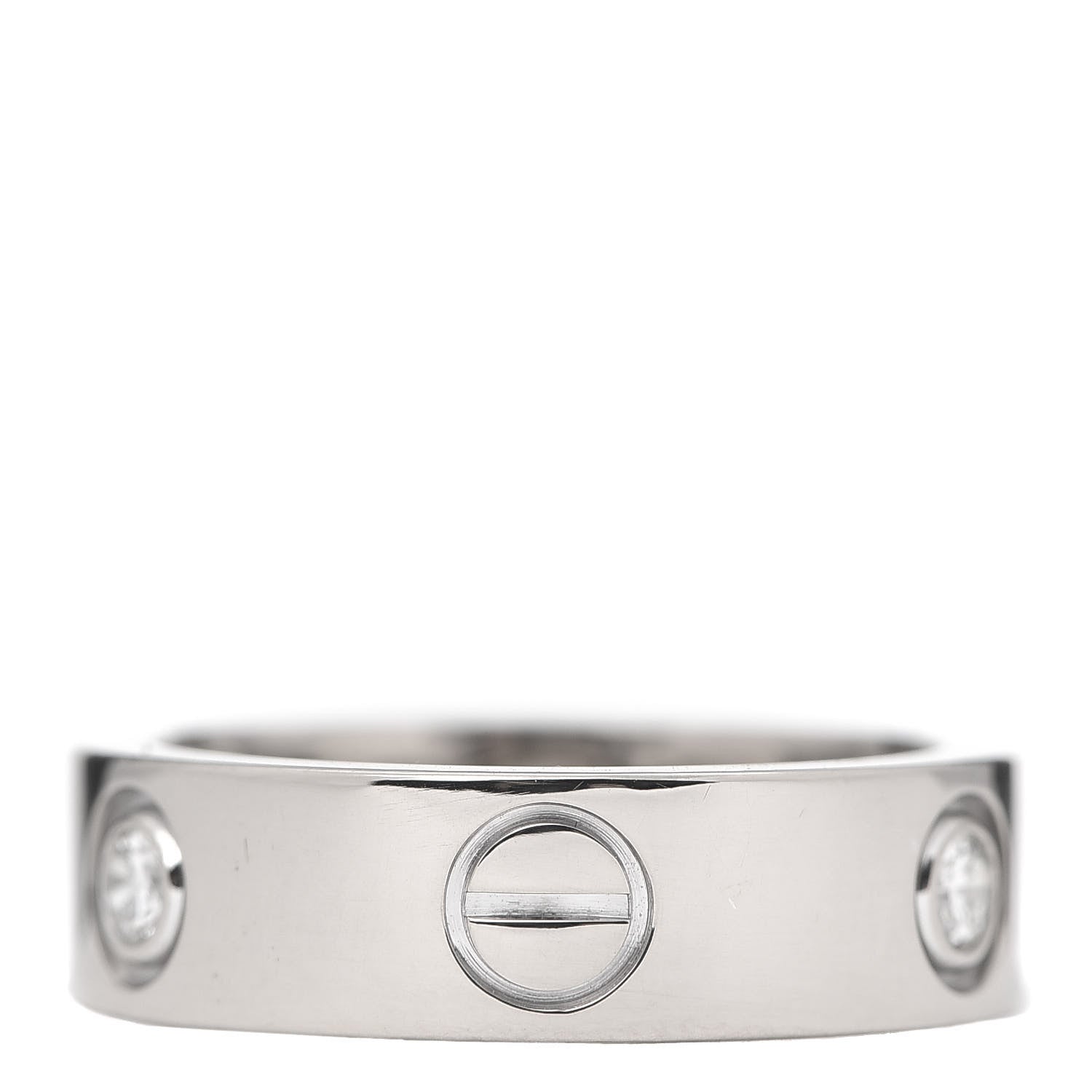 Cartier 18K White Gold 3 Diamond 5.5mm LOVE Ring 51 5.75 3 of 7