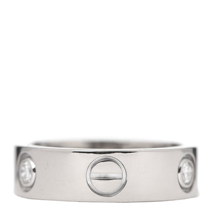 Cartier 18K White Gold 3 Diamond 5.5mm LOVE Ring 51 5.75 3 of 7