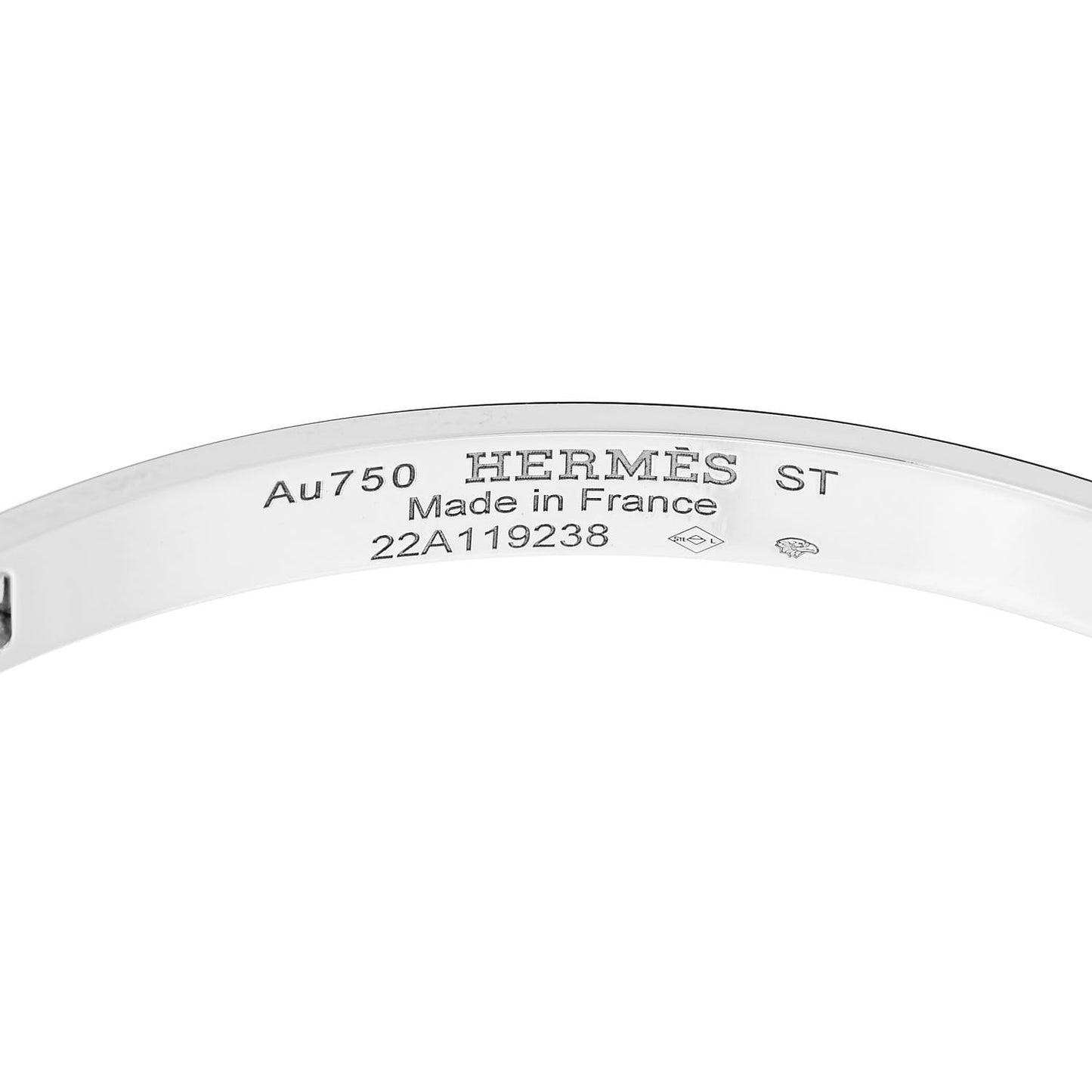 18K White Gold Diamond PM H D'Ancre Bracelet ST
