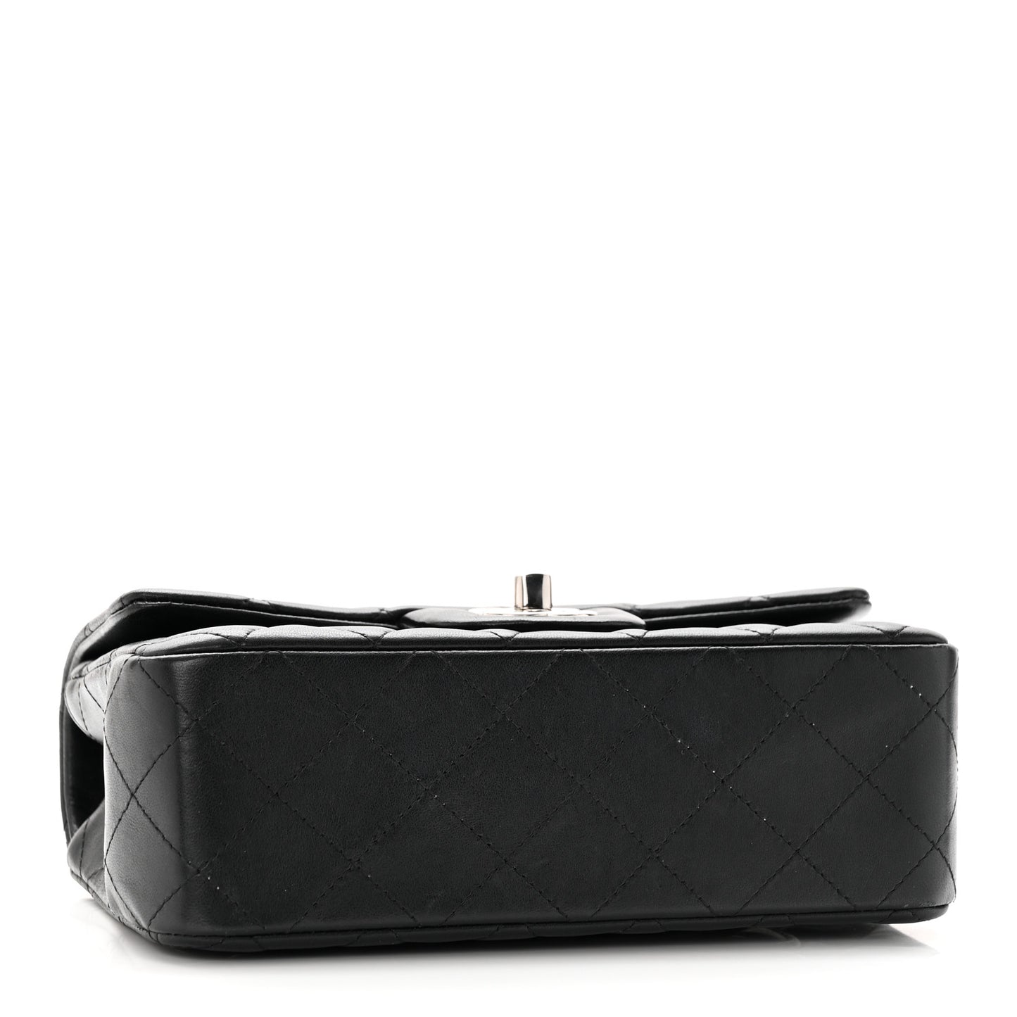 Lambskin Quilted Mini Rectangular Flap Black