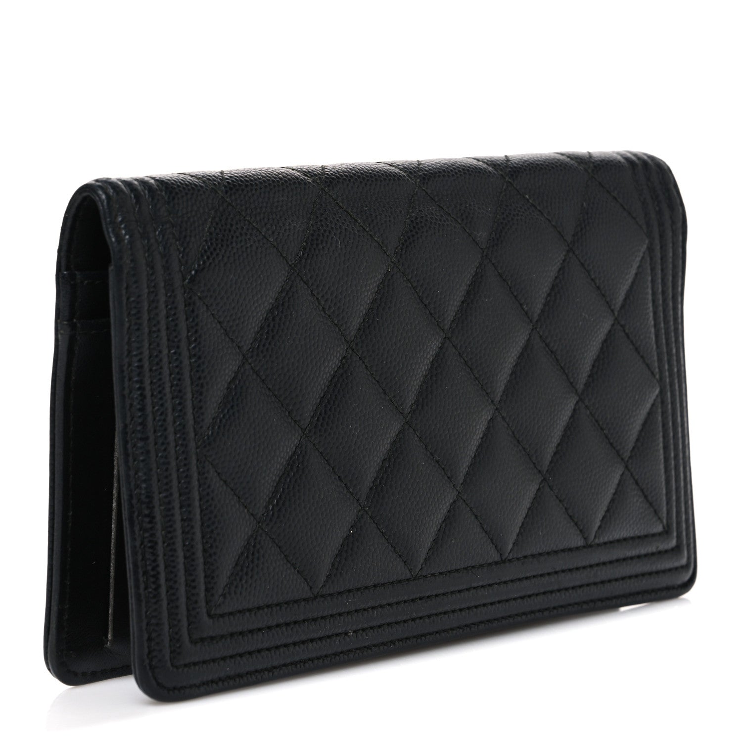 Chanel Caviar Quilted Boy Yen Wallet Black 3 of 8