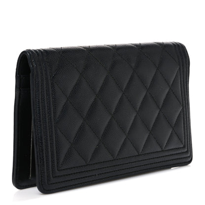 Chanel Caviar Quilted Boy Yen Wallet Black 3 of 8