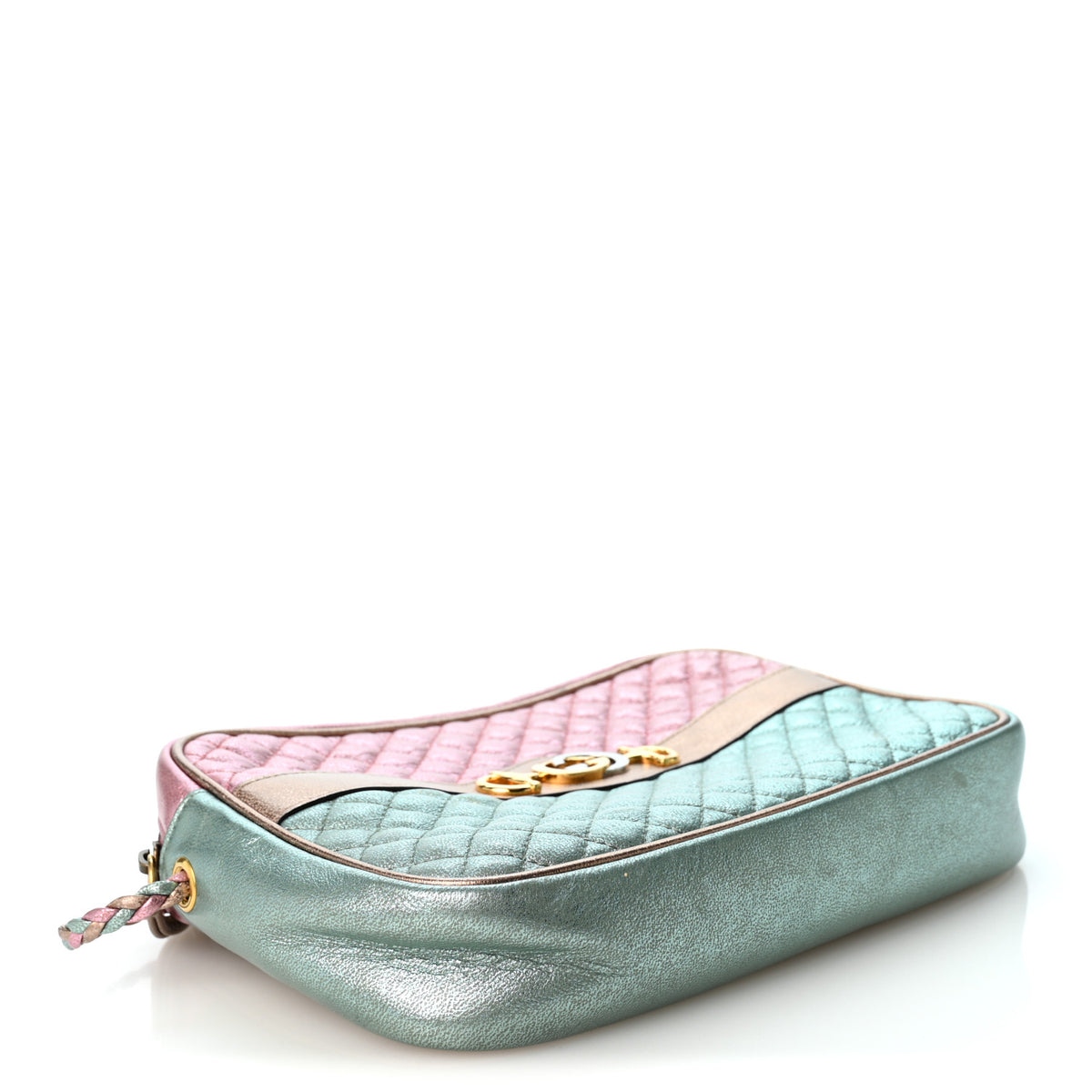 Laminated Nappa Trapuntata Small Zumi Shoulder Bag Rosa Lago Rame
