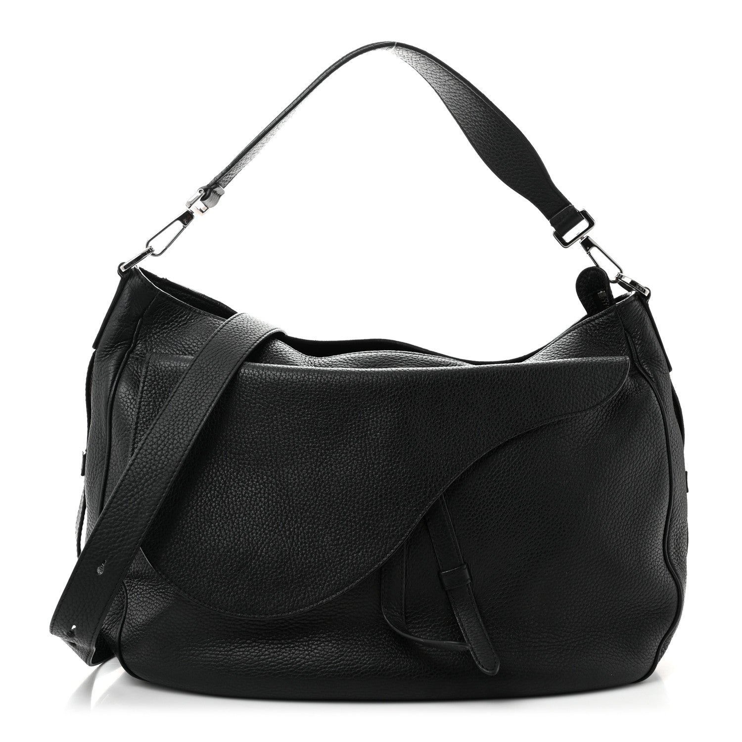 Christian Dior Grained Calfskin Saddle Soft Bag Black 1 of 11