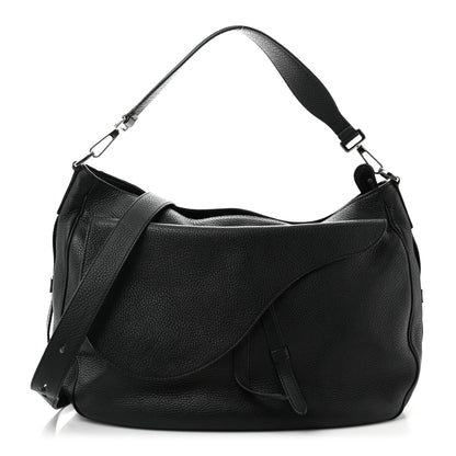 Christian Dior Grained Calfskin Saddle Soft Bag Black 1 of 11