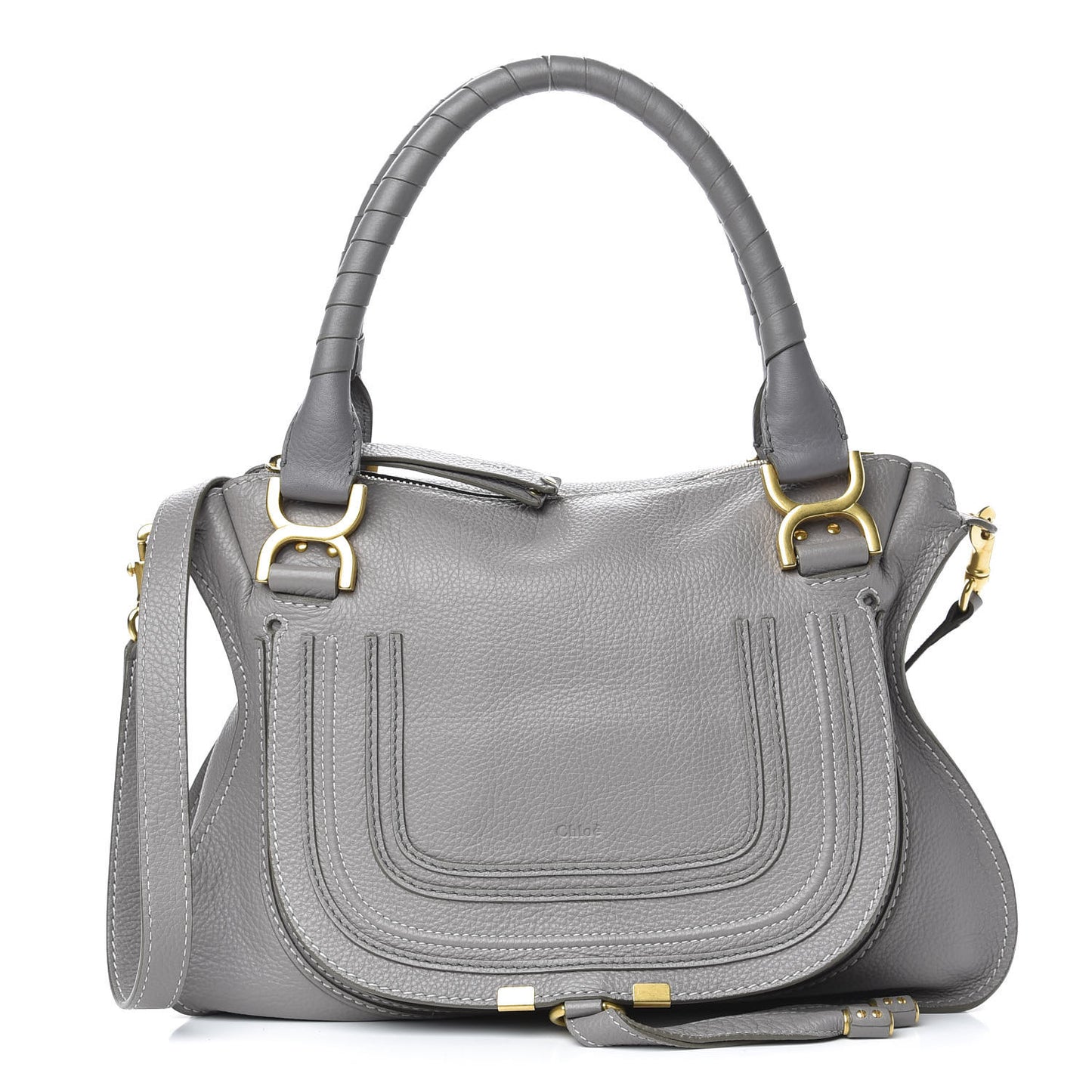 Calfskin Medium Marcie Satchel Cashmere Grey