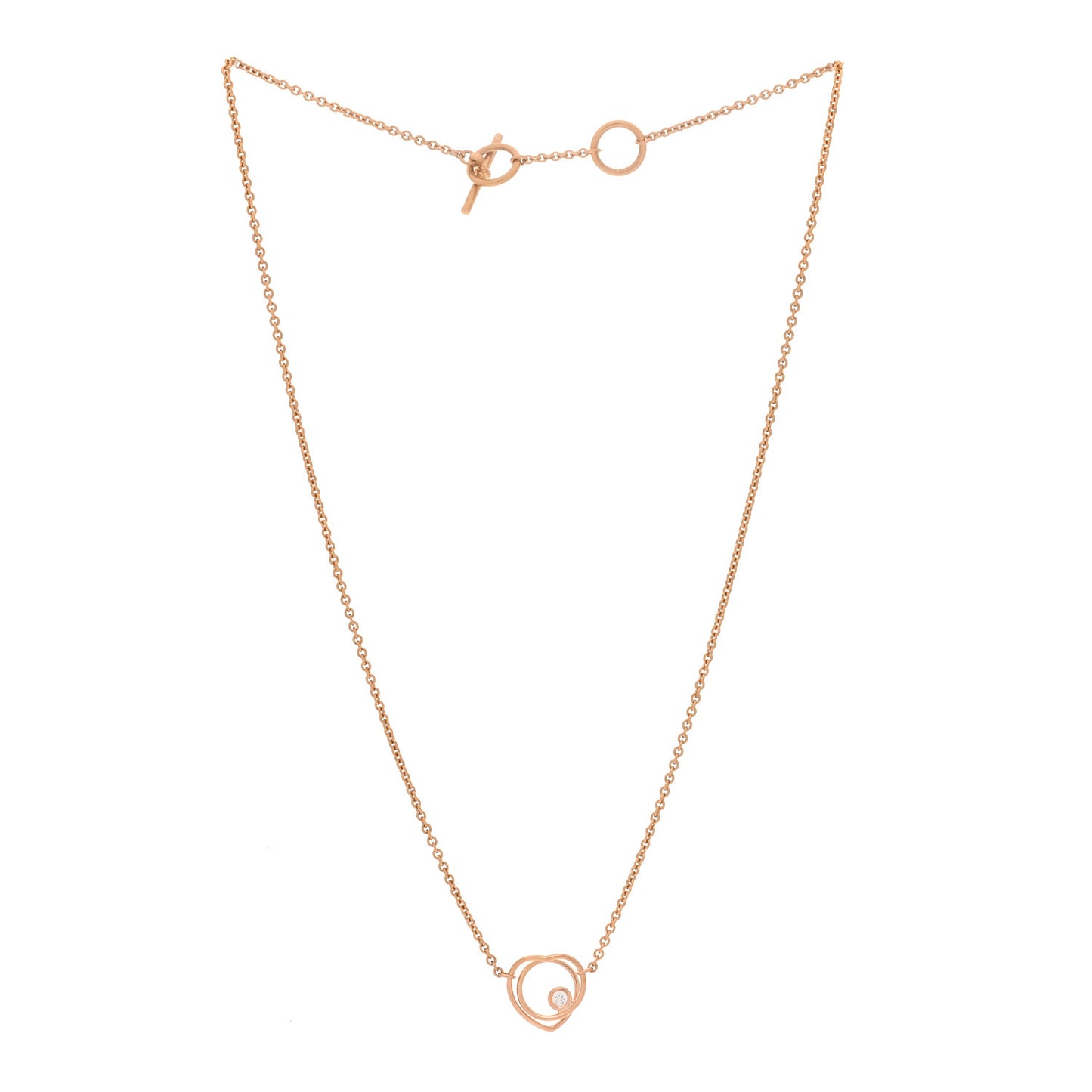 18K Rose Gold Diamond TPM Vertige Coeur Necklace