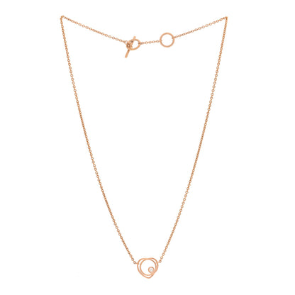 Hermes 18K Rose Gold Diamond TPM Vertige Coeur Necklace 3 of 4