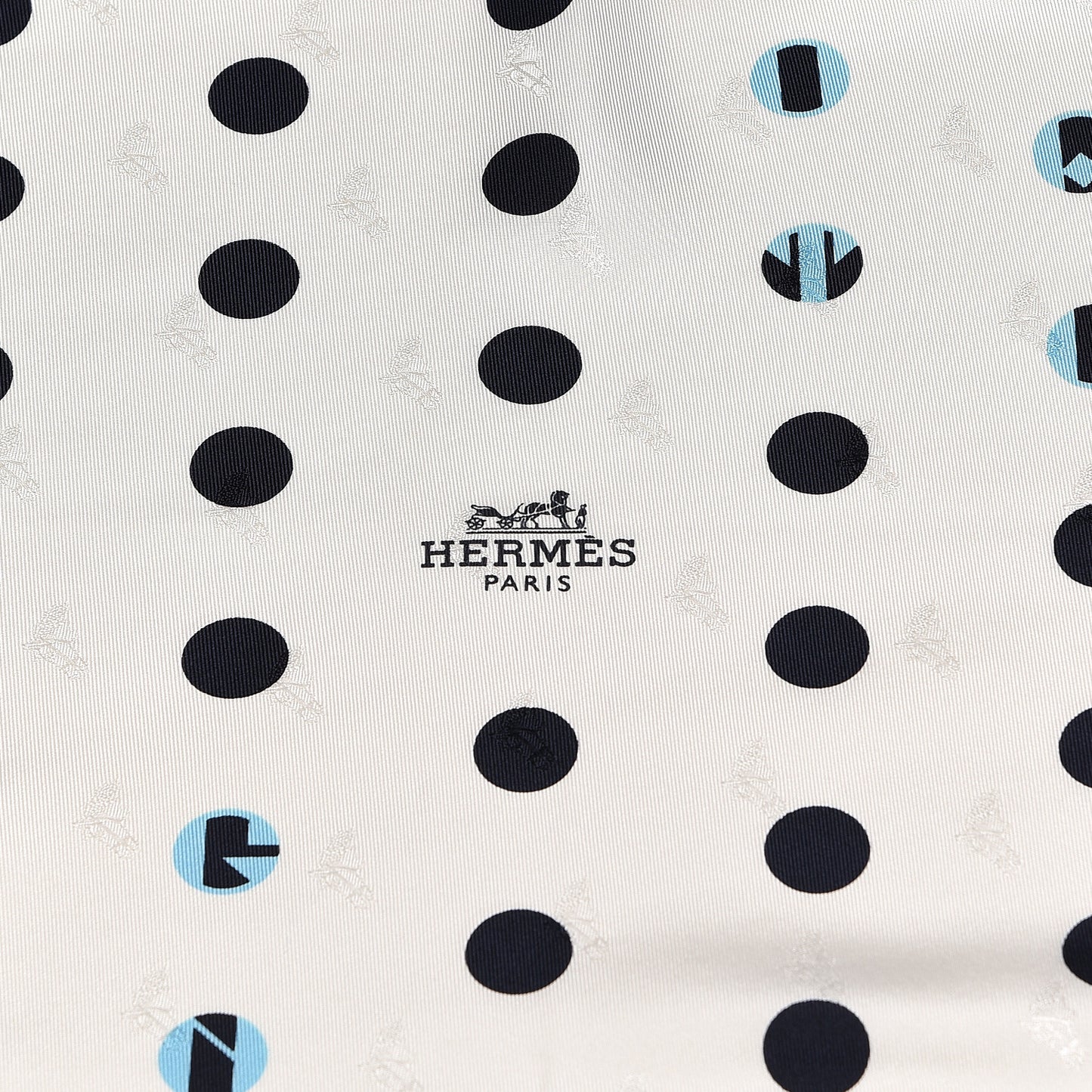 Silk Alphapois Losange Medium Scarf Blanc Marine Ciel