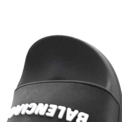 Balenciaga Rubber Womens Logo Pool Slide Sandals 37 Black 10 of 16