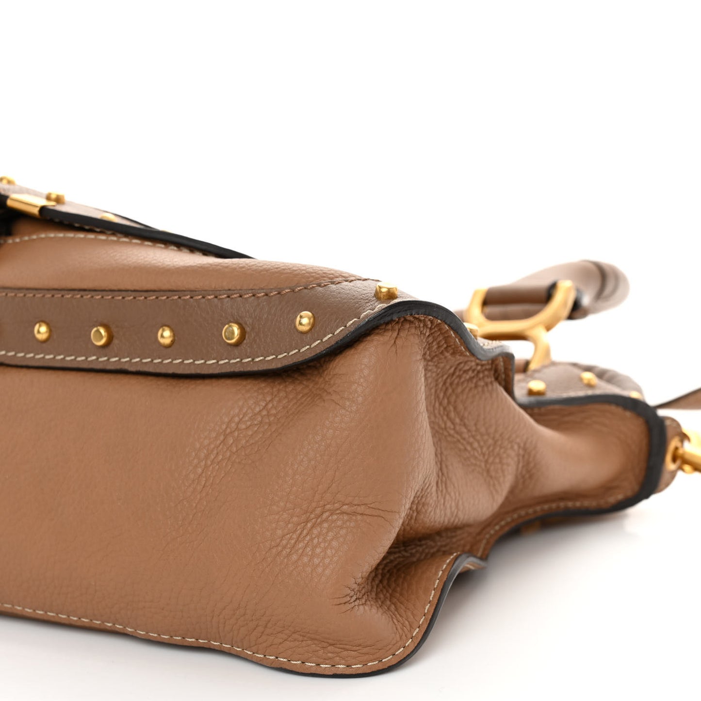 Calfskin Studded Medium Marcie Satchel Nut