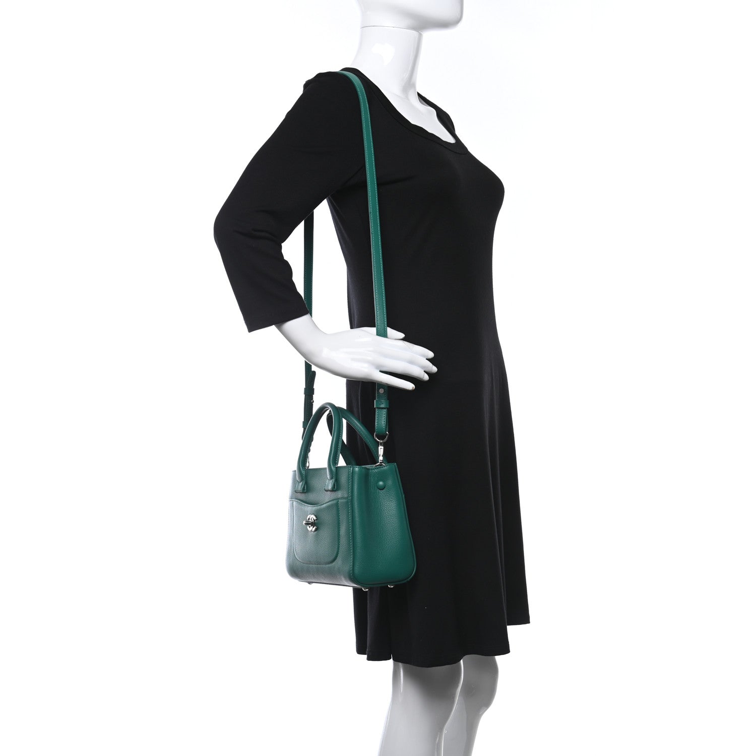 Chanel Grained Calfskin Mini Neo Executive Shopper Tote Green 2 of 11