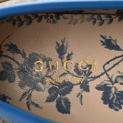 Gucci GG Supreme Monogram Cordovan Lux Womens Harald Horsebit 25mm Platform Loafers 37 Beige Sugar Pink Crop Shine Purple Marine 8 of 10