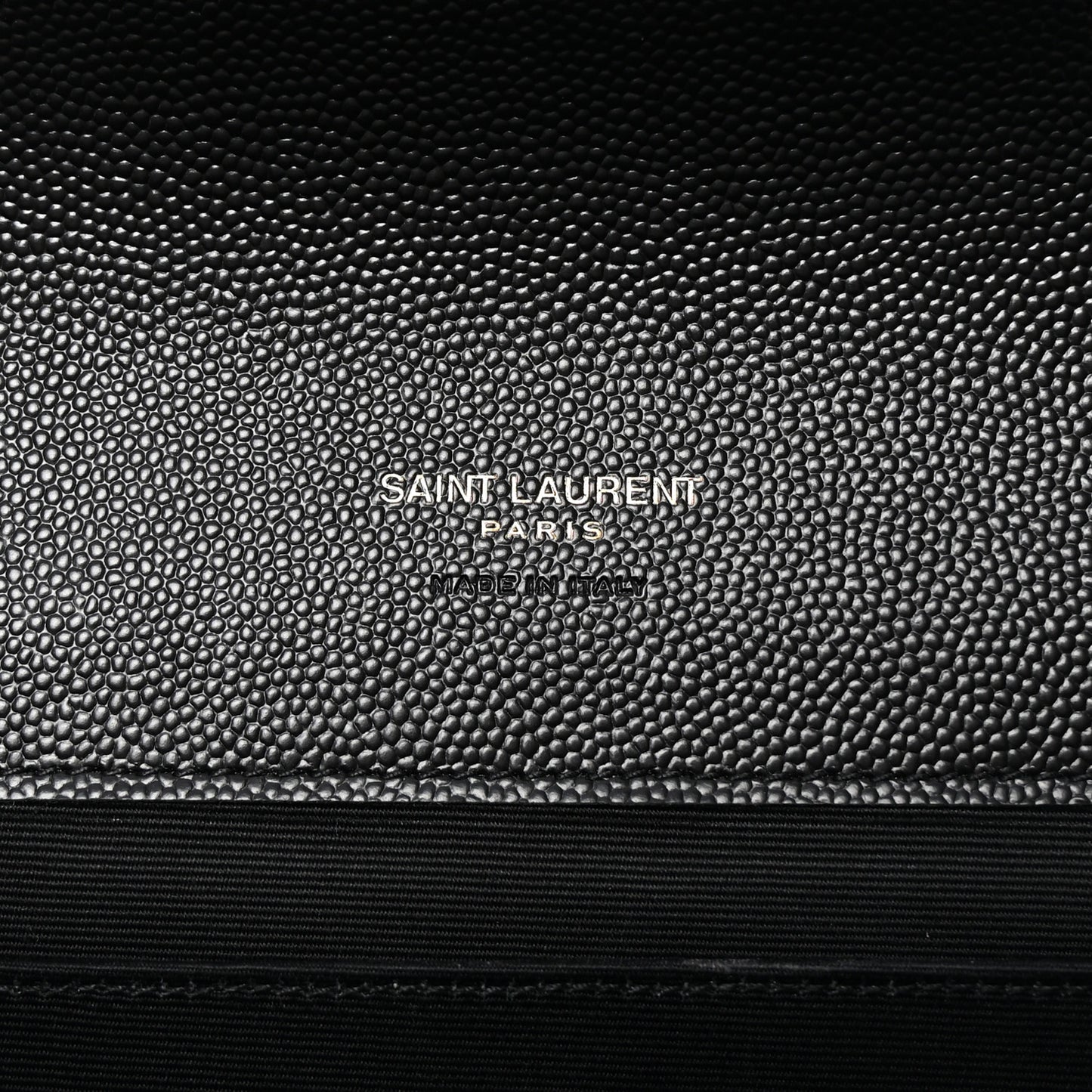 Grain De Poudre Matelasse Chevron Monogram Envelope Clutch Black