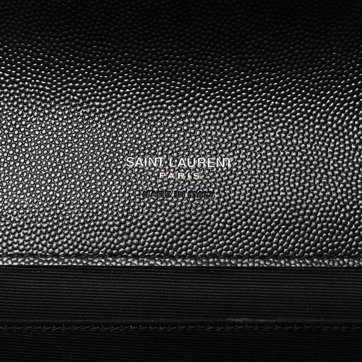 Saint Laurent Grain De Poudre Matelasse Chevron Monogram Envelope Clutch Black 6 of 8