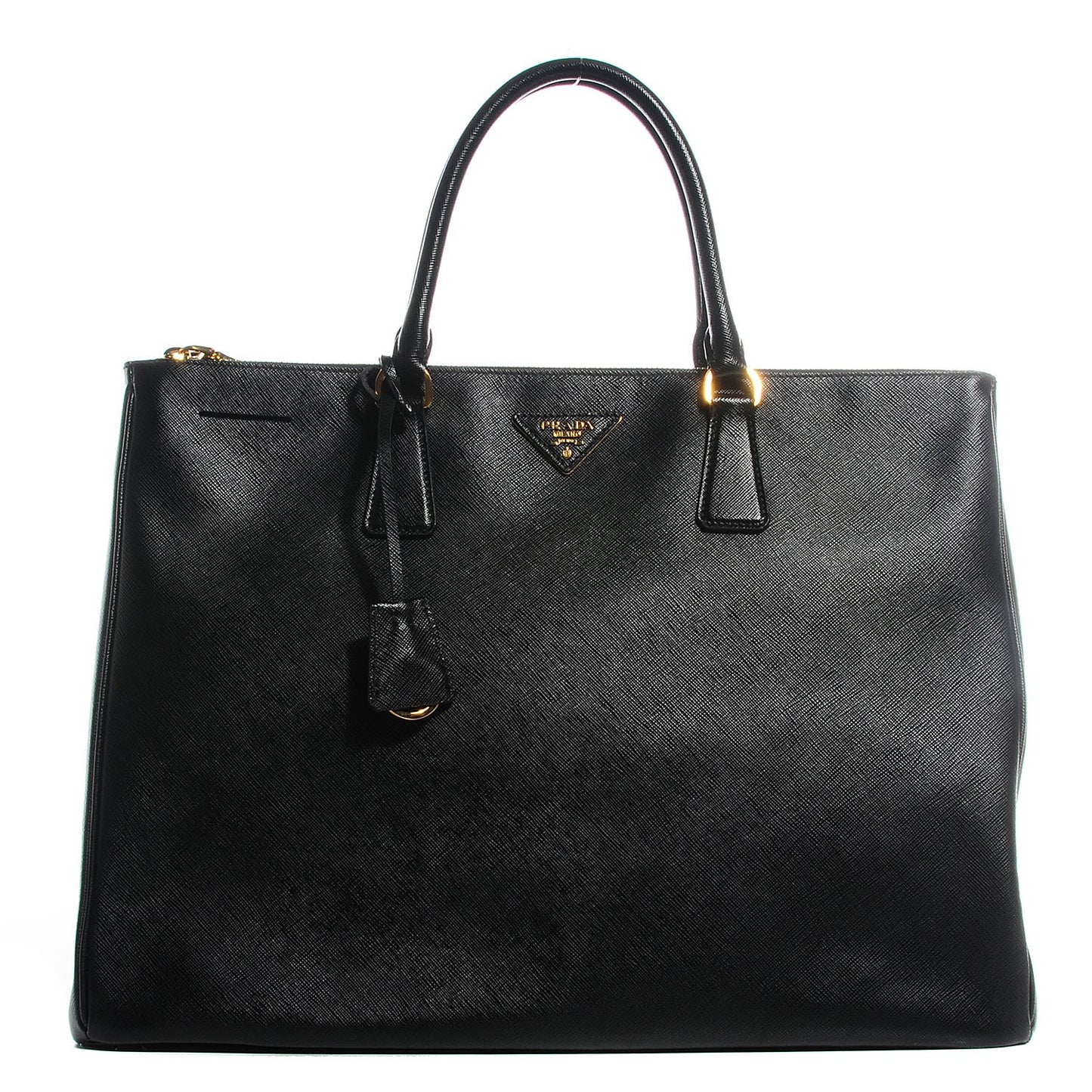 Saffiano Lux Extra Large Galleria Double Zip Tote Black