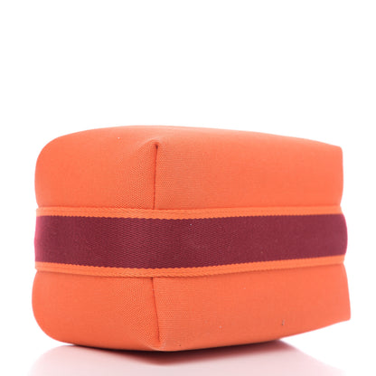 Hermes Canvas Small Bride-A-Brac Pouch Orange Burgundy 3 of 9