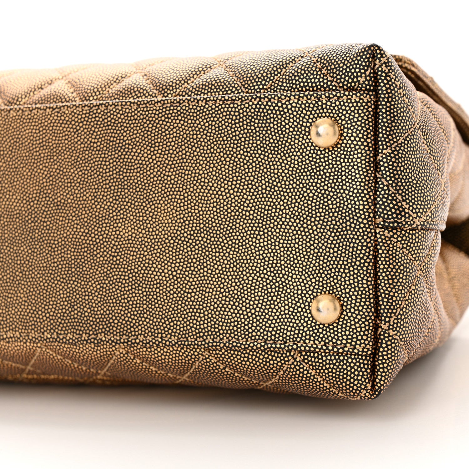 Chanel Metallic Caviar Quilted Small Coco Handle Flap Gold 10 of 11