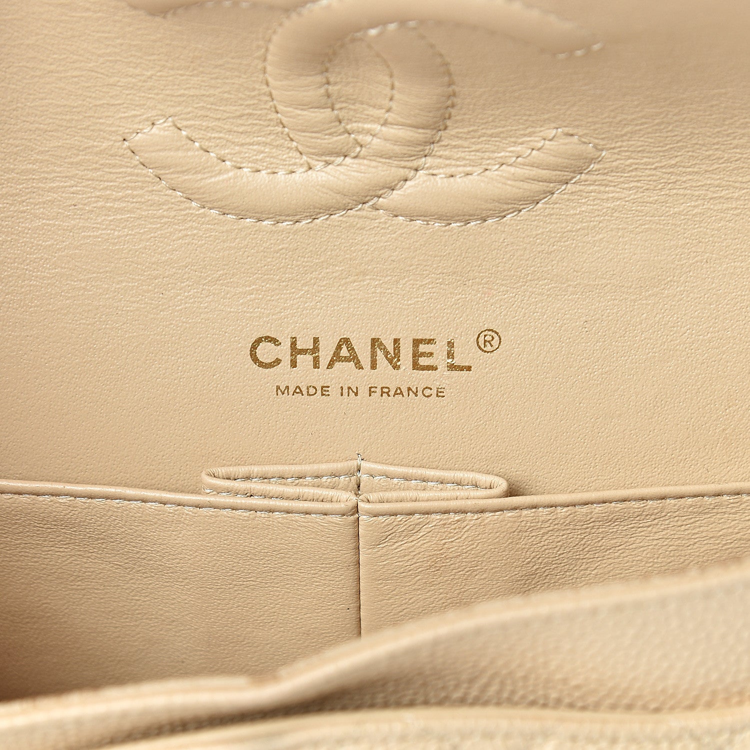 Chanel Caviar Quilted Medium Double Flap Beige 5 of 20