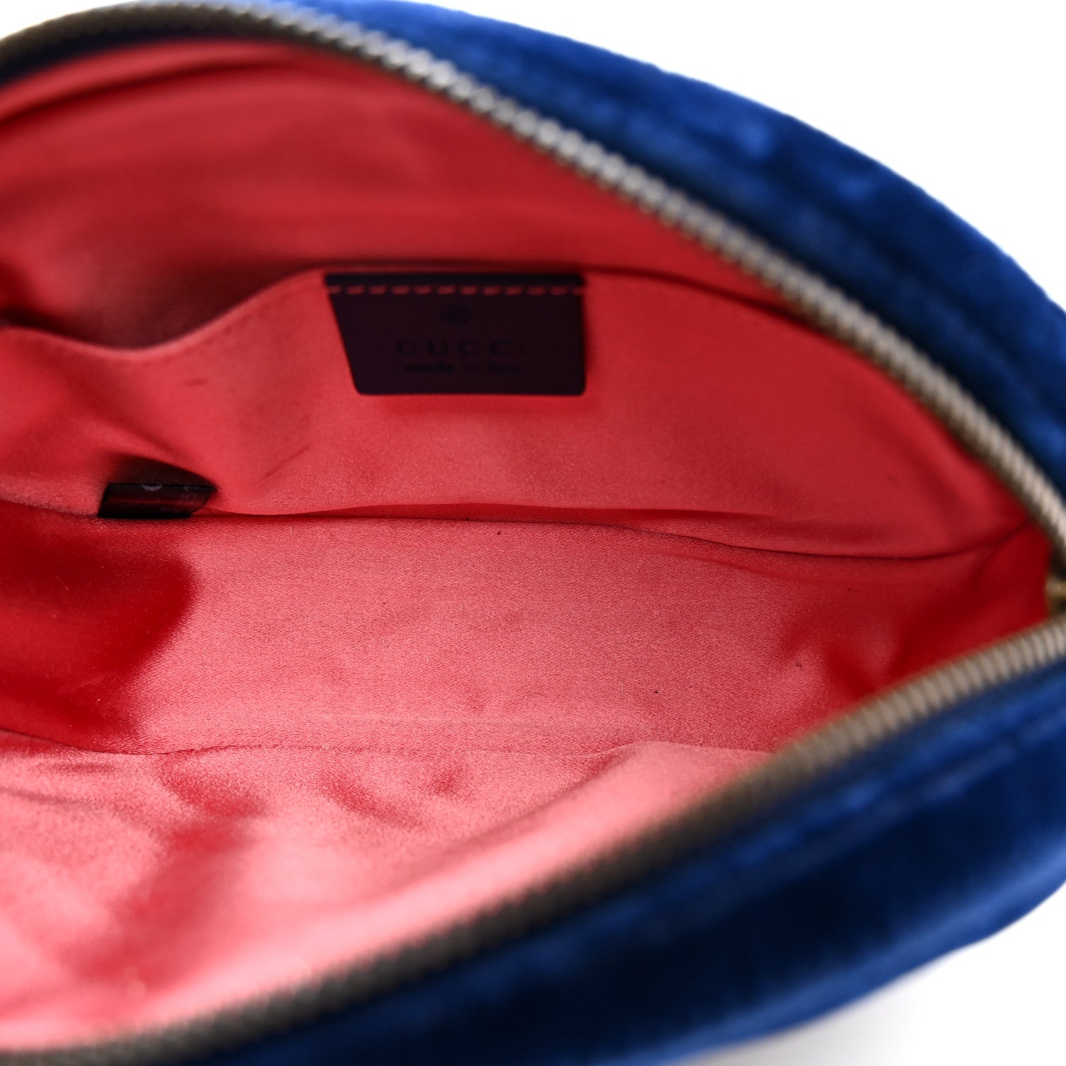 Gucci Velvet Matelasse GG Marmont Belt Bag 85 34 Cobalt Blue 5 of 15