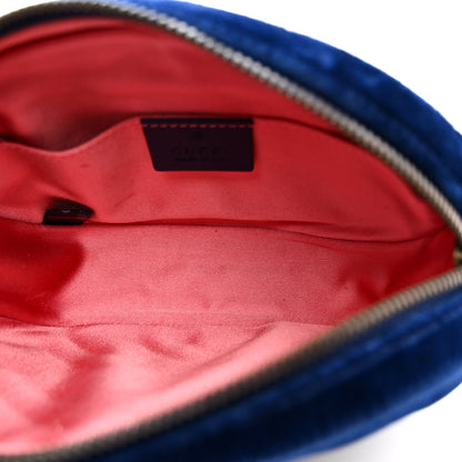 Gucci Velvet Matelasse GG Marmont Belt Bag 85 34 Cobalt Blue 5 of 15