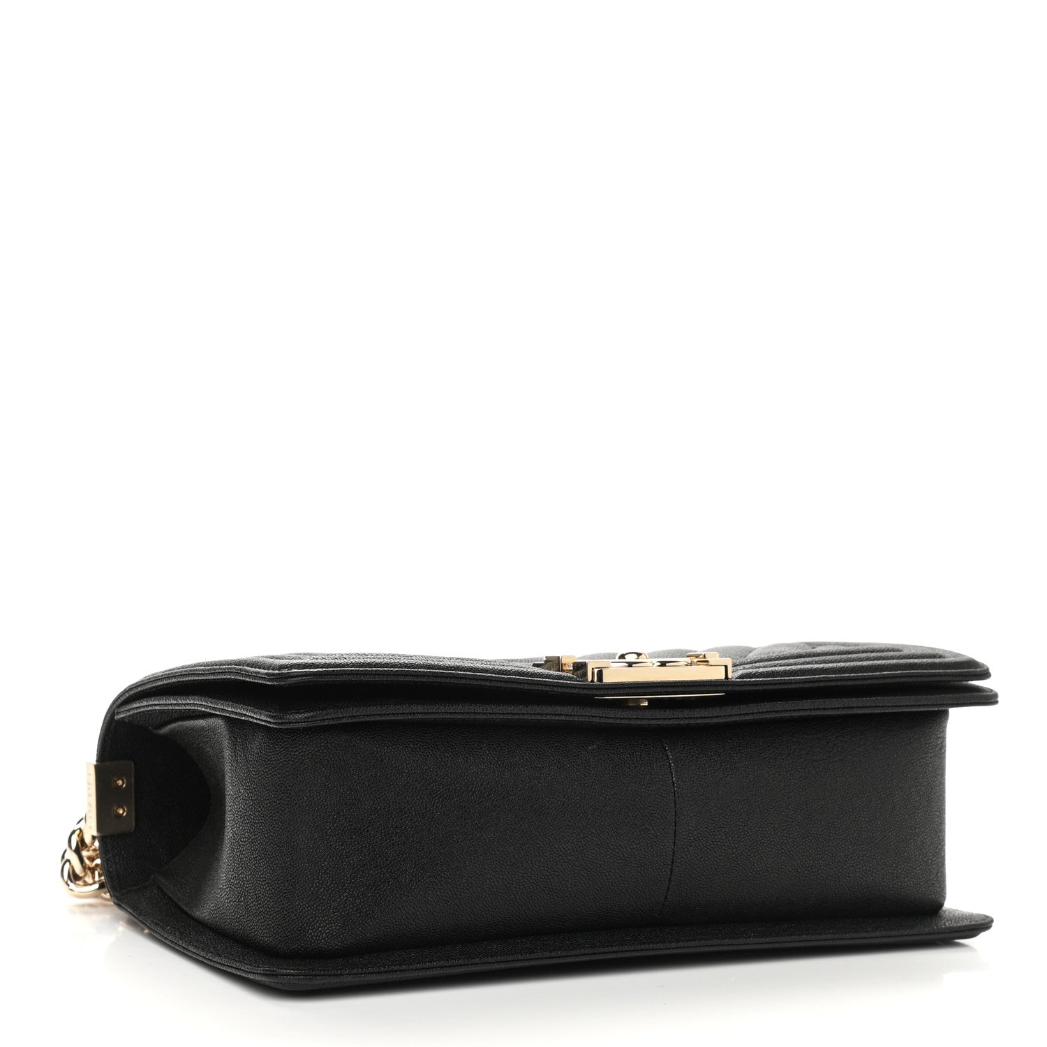 Chanel Caviar Chevron Quilted Medium Boy Flap Black 4 of 9