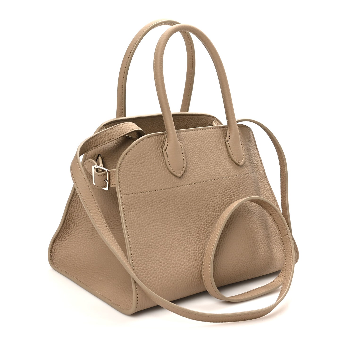 Grained Calfskin Soft Margaux 10 Bag Dark Taupe