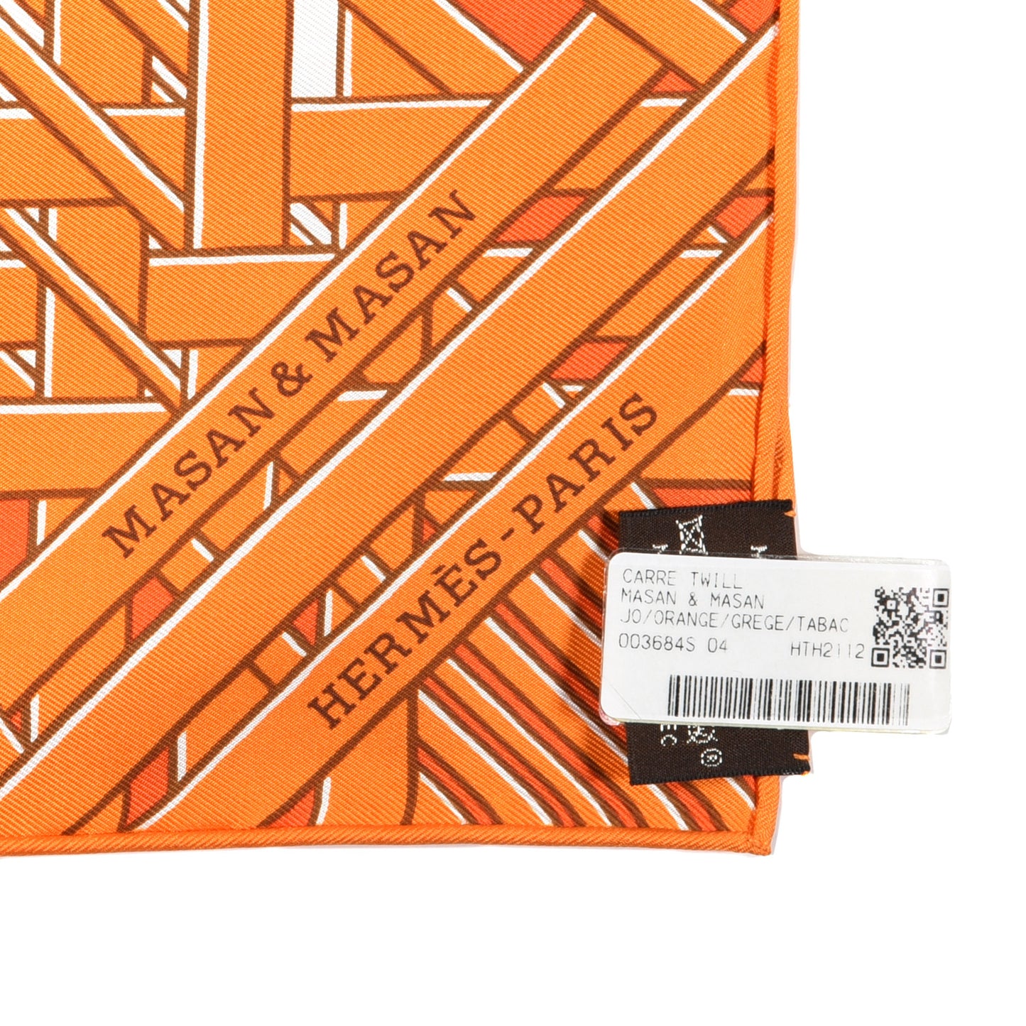 Silk Masan & Masan Scarf 90 Orange Grege Tabac