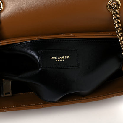 Saint Laurent Calfskin Y Quilted Monogram Small Loulou Chain Satchel Dark Natural 7 of 11