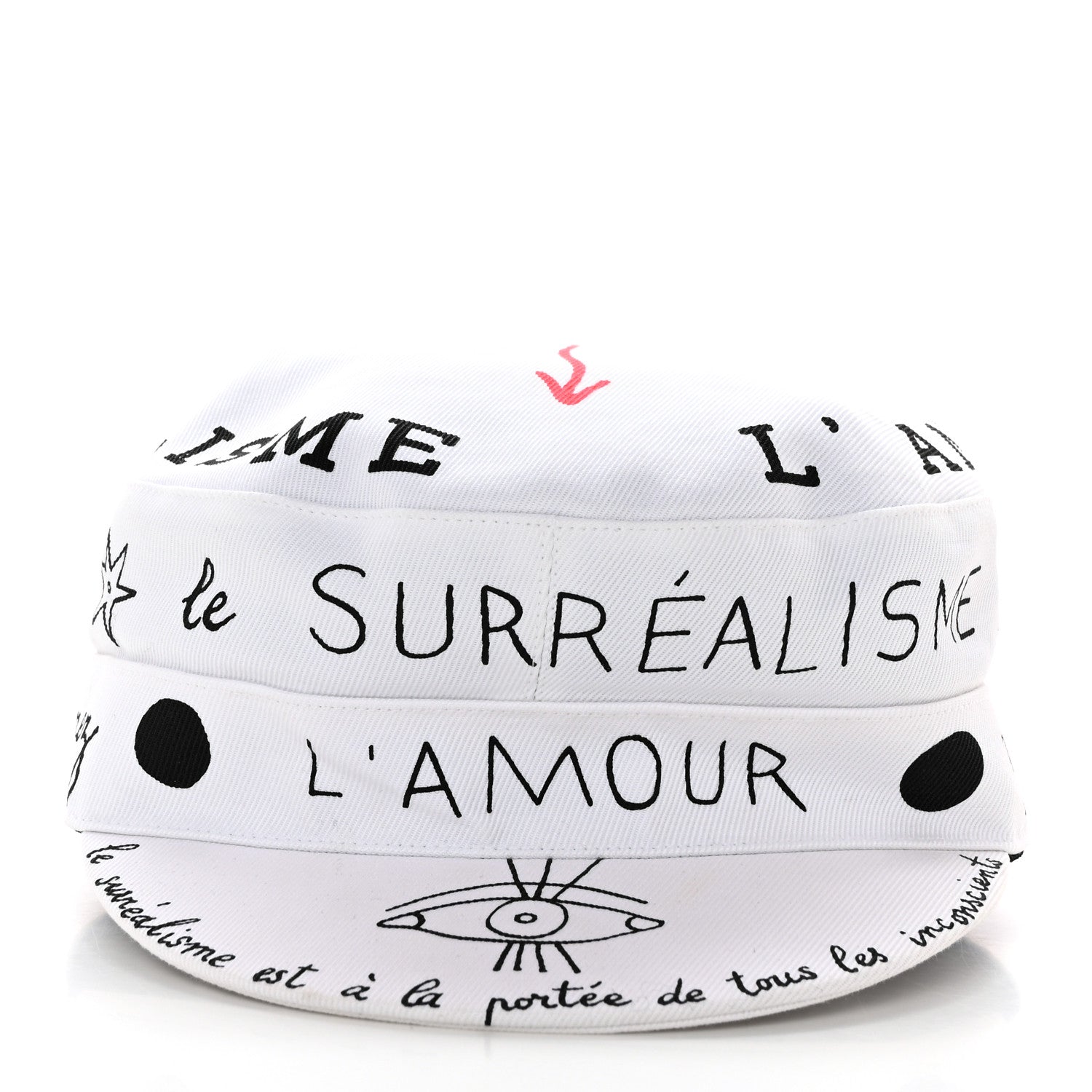 Christian Dior Daydream Words Print Cap Hat 57 White 3 of 13