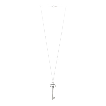 Tiffany Sterling Silver Large Crown Key Pendant Necklace 3 of 4