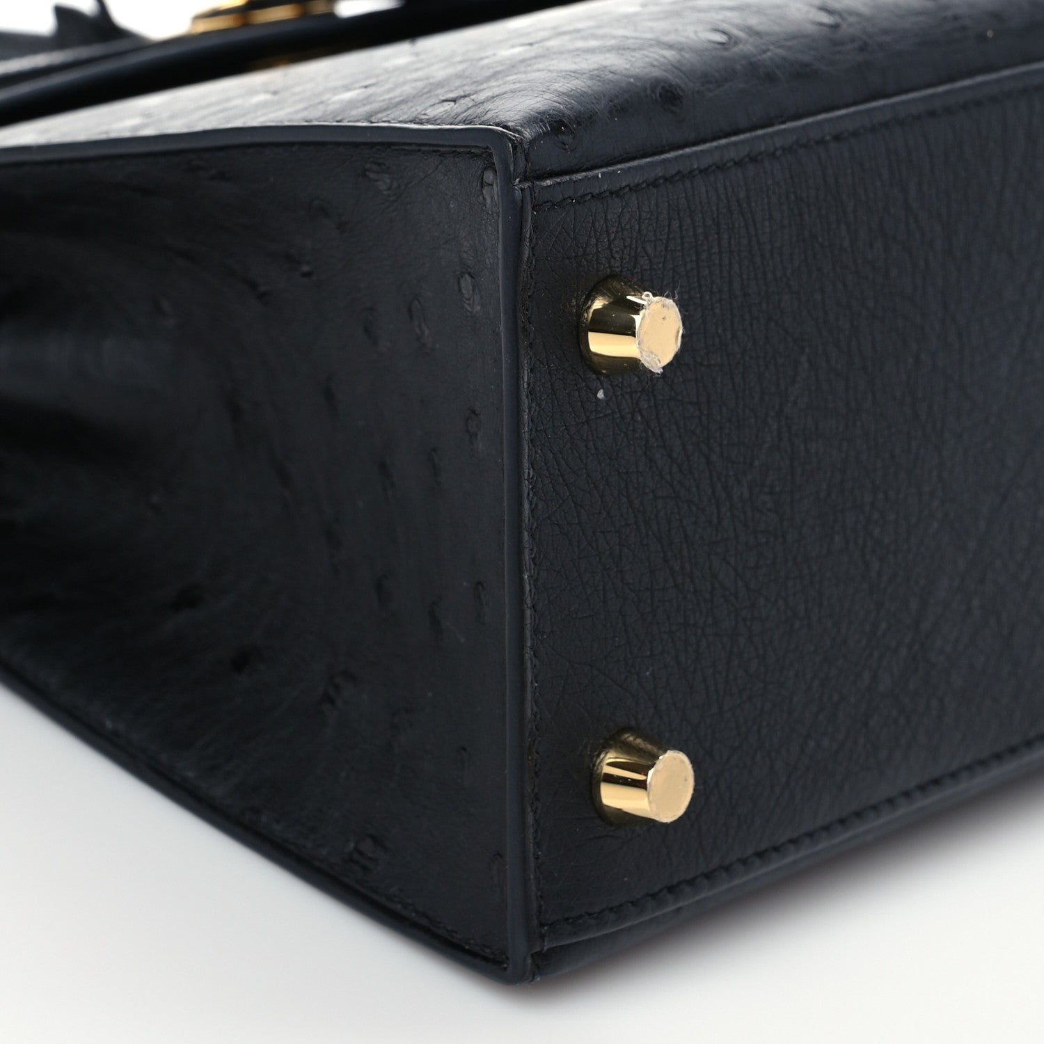 Hermes Ostrich Kelly Sellier 25 Black 8 of 9