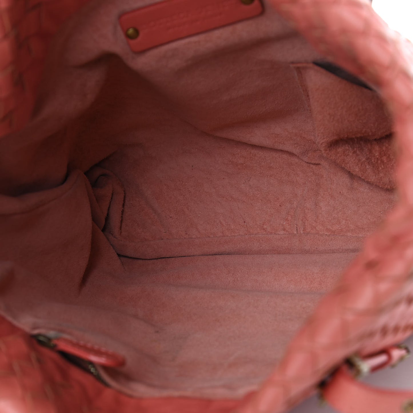 Nappa Intrecciato Mini Shopper Tote Corallo