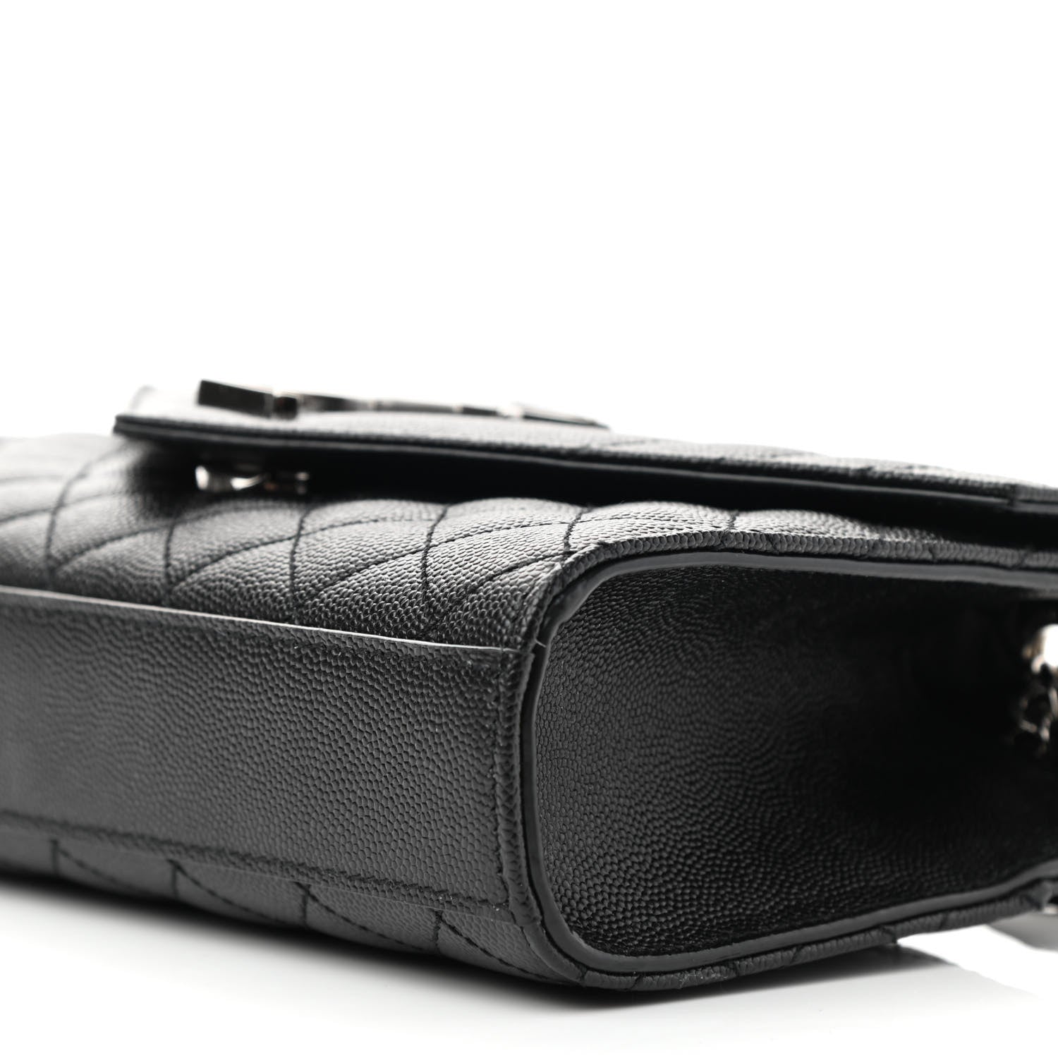 Saint Laurent Grain De Poudre Textured Mixed Matelasse Triquilt Small Monogram Satchel Black 7 of 8