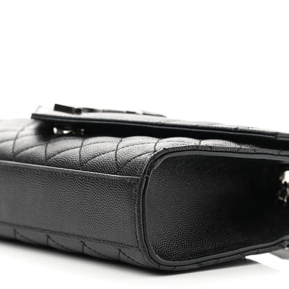 Saint Laurent Grain De Poudre Textured Mixed Matelasse Triquilt Small Monogram Satchel Black 7 of 8