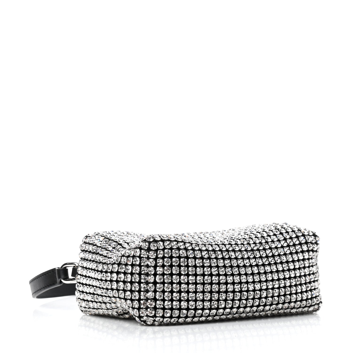 Alexander Wang Mesh Crystal Rhinestone Mini Heiress Pouch Black Silver 4 of 8