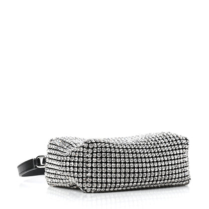 Alexander Wang Mesh Crystal Rhinestone Mini Heiress Pouch Black Silver 4 of 8