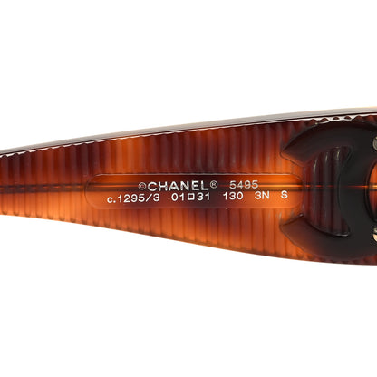 Chanel Acetate Shield Sunglasses 1295 Tortoise 6 of 7