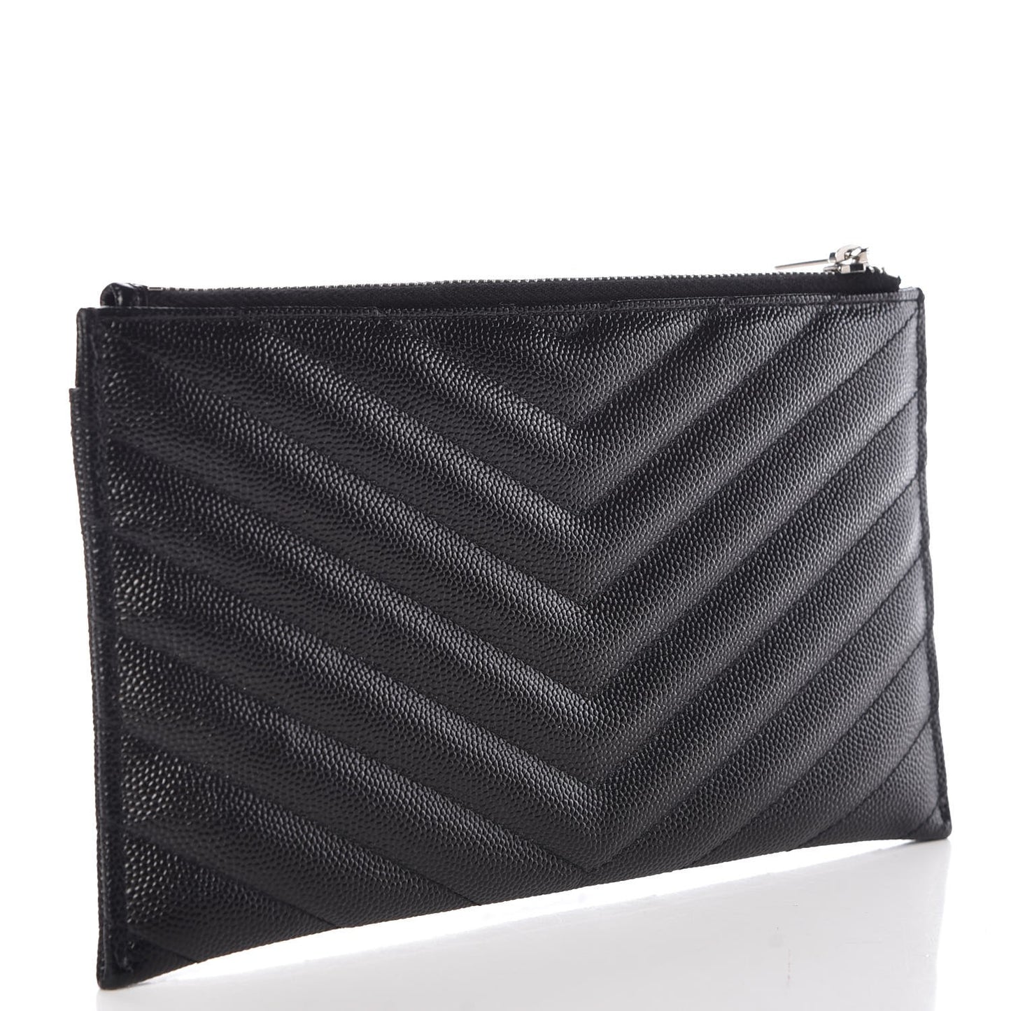 Grain De Poudre Chevron Monogram Bill Pouch Black